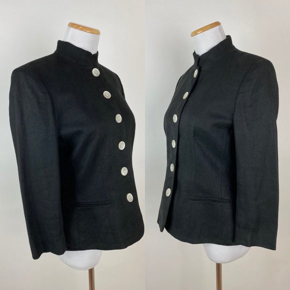 VTG LRL Lauren RALPH LAUREN Black Linen Blazer - Picture 3 of 7